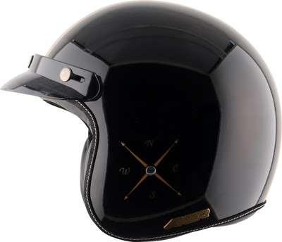 Axor Retro Jet Euro Globe Motorbike Helmet(Black)