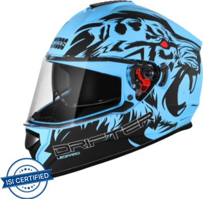 STUDDS Drifter D2 Full Face Helmet with Clear Visor (Matt Blue N9, L) Motorbike Helmet(Matt Blue)