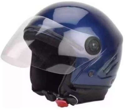 KRC KRC_BLUE TRACK UNISEX HELMAT HALF FACE WITH ISI CERTIFIED Motorbike Helmet(SHINING BLUE)