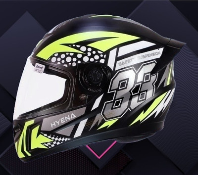 OZONE JSR_CLASS 1 QUALITY_FULLFACE_HYENA_HELMET_A1_L17 Motorbike Helmet(YELLOW BLACK)