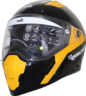 TVS Raider Racing Motorbike Helmet(Black Yellow)