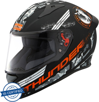 STUDDS Thunder D2 Motorbike Helmet(Matt Black N10)
