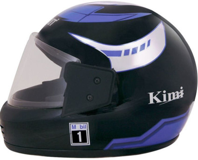 Lxt _BLUE KIMI FULL Face Helmet With ISI Certified SAVE OUR LIFE Motorbike Helmet(Blue)