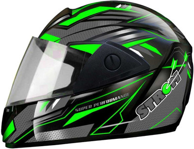 Agx Rado D2 with Pc Visor ABS Material Motorbike Helmet(Green)