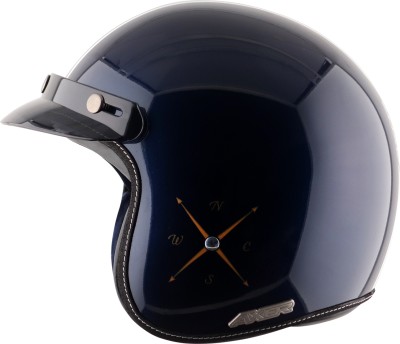 Axor Retro Jet Euro Globe Motorbike Helmet(Royal Blue)