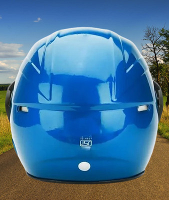 Lxt Blue_Half_face_Helmet_with ISI Certified_BL02 Motorbike Helmet(Blue)