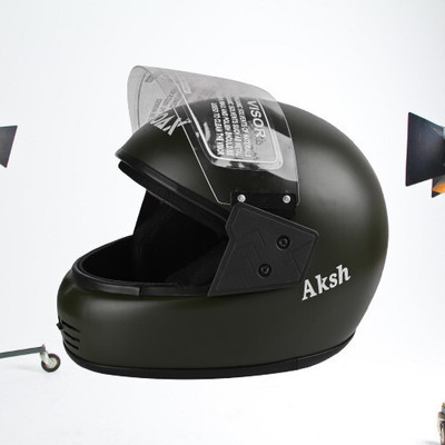 NOAX unisex full face good hard quality helmet @611 Motorbike Helmet(Grey)