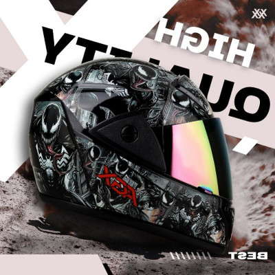 FOROLY Rado with Anti UV Unbreakable Rainbow Visor ABS Material Unisex (ZX-1) Motorbike Helmet(Black)