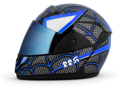 FOROLY Rado Spider ABS Material with Rainbow Visor (MM-1) Motorbike Helmet(Blue)