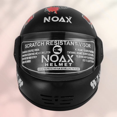 NOAX unisex full facce helmet original-376-Red Motorbike Helmet(Red)