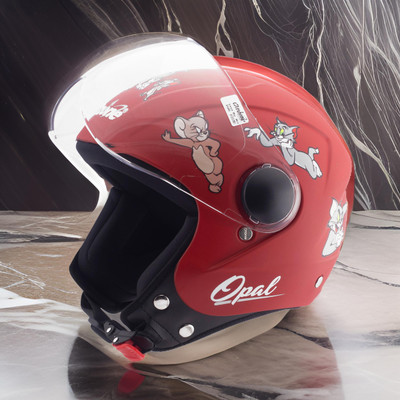 OZONE opal helmet _openface_freesize_094 Motorbike Helmet(Red)
