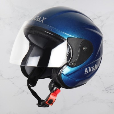 NOAX Nano Blue Glossy Motorbike Helmet(Blue light)