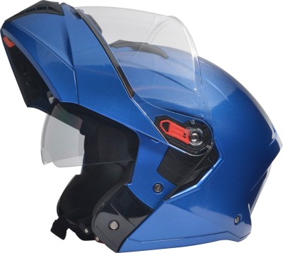 STUDDS Trooper Flip-up Full Face with Dual Visor Motorbike Helmet(Flame Blue)