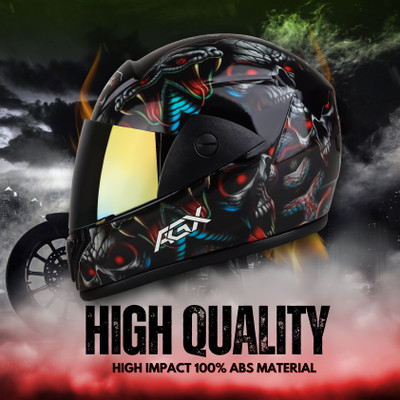 Agx Rado Snake with Anti UV Rainbow Visor ABS Material Unisex Motorbike Helmet(Multicolor)