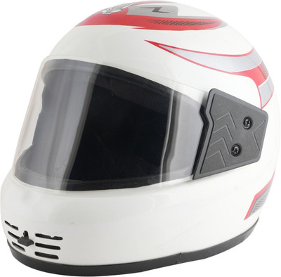 Sage Square Audi Kimi Full Face Helmet | ISI Certified | Clear Visor | Extra Comfort & Style Motorbike Helmet(White Glossy-Red)