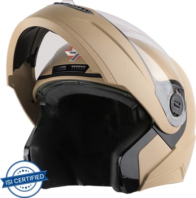 Steelbird SBA-7 7Wings ISI Certified Flip-Up Helmet for Men and Women Motorbike Helmet(Beige)