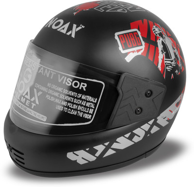 NOAX BRANDED ISI MARKED HELMET FOR UNISEX GENDER KEEP SAFE RIDING (SLFKSL_1791 Motorbike Helmet(Black, Red sticker Matt)