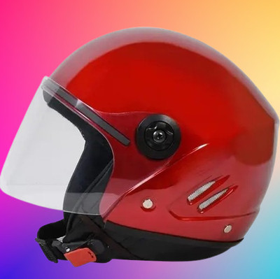Lxt Red_Half_face_Helmet_with ISI Certified_RE_89 Motorbike Helmet(Red)