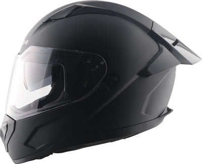 VEGA Rapid DV with Spoiler and Extra Smoke Visor Motorbike Helmet(Dull Black)