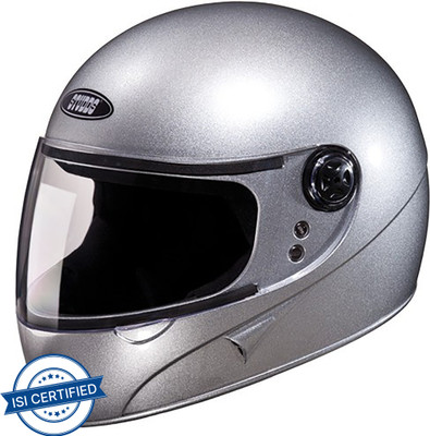 STUDDS Chrome Super Motorbike Helmet(Silver Grey)