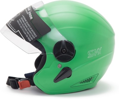 NOAX G-Sky half face Parrot matt Motorbike Helmet(Light green parrot gati)