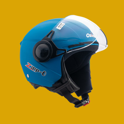 OZONE Zipp helmet _openface_largesize_041 Motorbike Helmet(Blue)
