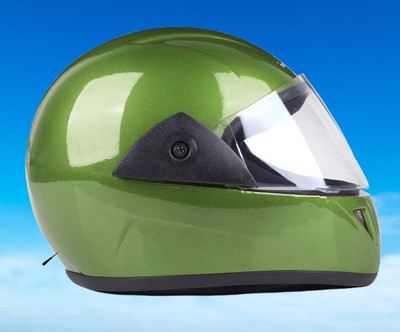 urban carrier ABS Material Full Face Pc Visor Helmet, UV Scratch Resistance Helmet Motorbike Helmet(Green)
