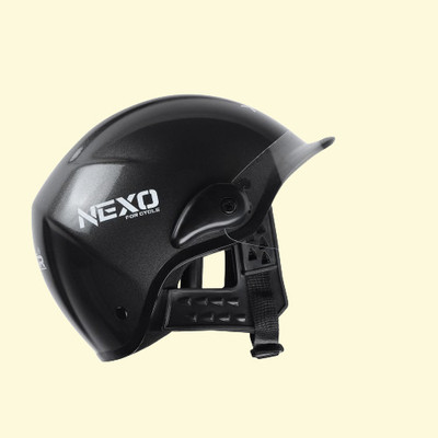 Xinor Nexo Half Helmet for Scooty & Motorbike with Clear Visor Motorsports Helmet(Silver Black)