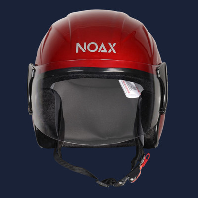 NOAX KING OF HELMET UNISEX OPEN FACE HELMET_28 Motorbike Helmet(Red)