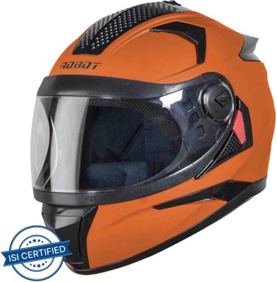 Steelbird SBH-17 Robot Fluo Motorbike Helmet(GLOSSY FLUO ORANGE)