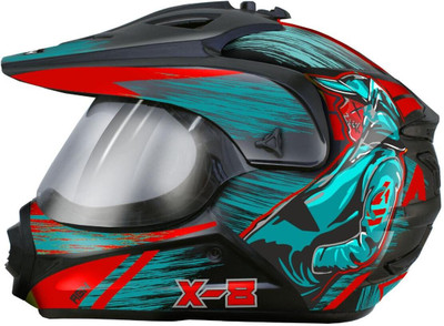 FOROLY X8 Cyber Graphics Motocross Motorbike Helmet Motorbike Helmet(Red)
