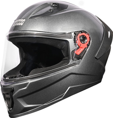 STUDDS Raider Super ISI Certified Full Face Helmet with Spoiler and Clear Visior Motorbike Helmet(GUN GREY)