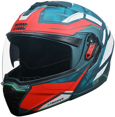 STUDDS Trooper D2 Motorbike Helmet(MATT BLUE RED)