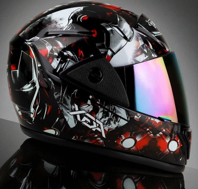 TRINOS Rado Ironmen with Anti UV Rainbow Visor ABS Material, Unisex (OO-1) Motorbike Helmet(Multicolor)