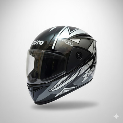 YOURCITYSELLER X-Ride White Silver Helmet Motorbike Helmet(dark black)