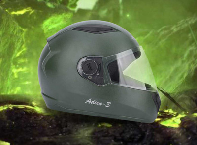 Agx Adien 3 with PolyCarbonate ABS Material Unisex Motorbike Helmet(Green) Motorbike Helmet(Green)