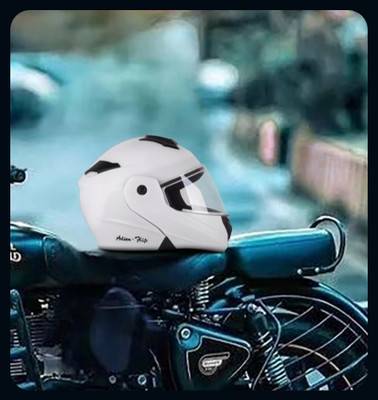 fuery Flip-up Plain Visor Blue Helmet Z106_New Motorsports Helmet(White)