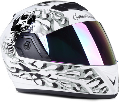 urban carrier ABS Ghost Rider Full Face Rainbow Visor Motorbike Helmet(Grey)