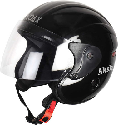 Font NANO BLACK GLOSSY HALF FACE HELMET Motorbike Helmet(Black)