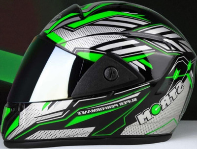 TRINOS D2 Storm with Rainbow Visor ABS Material (OO-1) Motorbike Helmet(Green)
