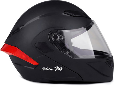 FOROLY Flip-Up, ABS Material, ISI Certified Unisex PC visor and Anti Odour Cloth Motorbike Helmet(Black)