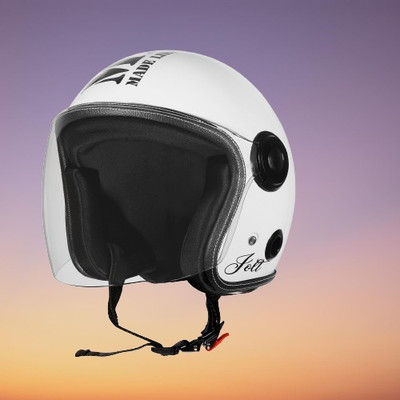 OZONE Jolt plain helmet_openface_largesize_Ozo0058 Motorbike Helmet(White)