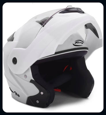 fuery Flip-up Plain Visor Blue Helmet Z103_New Motorsports Helmet(White)