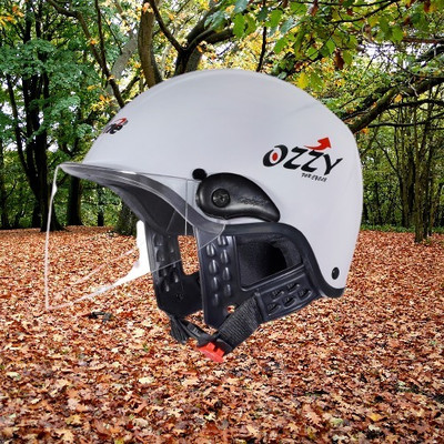 OZONE Ozzy Plain_OF_Unisex_largesize_Oz055 Motorbike Helmet(White)