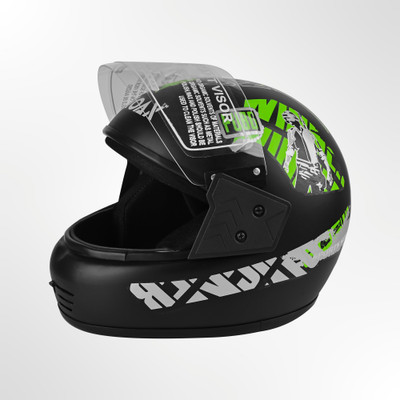 NOAX unisex full facce helmet OriginalLL@55 Motorbike Helmet(Green)
