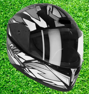 KIN Full Face Helmet_ISI certified_GlossySilver17 Motorbike Helmet(Glossy Silver)