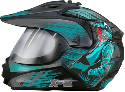 FOROLY X8 Cyber Graphics Motocross Motorbike Helmet Motorsports Helmet(Blue)