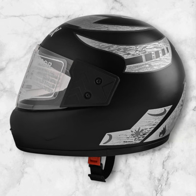 Font Helmet GOOD QUALITYFOR UNISEX for BIKE_-Silver192B Motorbike Helmet(Silver)