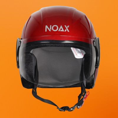 Font unisex open face helmet for safty194-AAA Motorbike Helmet(Red)