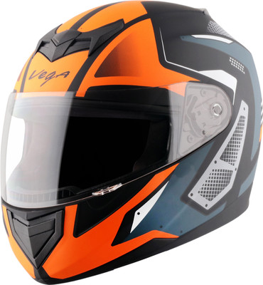 VEGA Edge Passion Motorbike Helmet(Dull Black Orange)